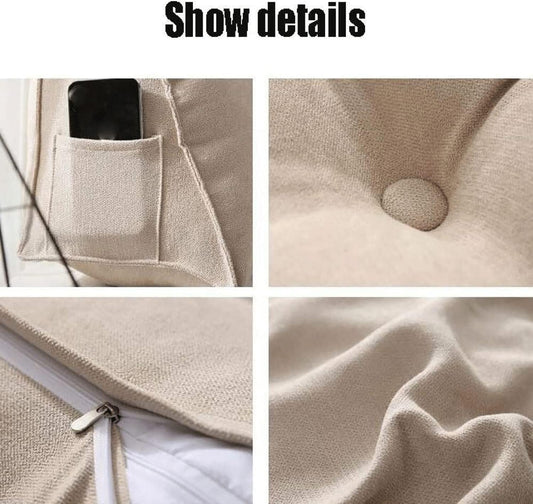 Reading Pillows Headboard Backrest Upholstered Bedside Large Back Cushion Linen Backrest Positioning Support Pillow(Size:200x50x20cm,Color:E)