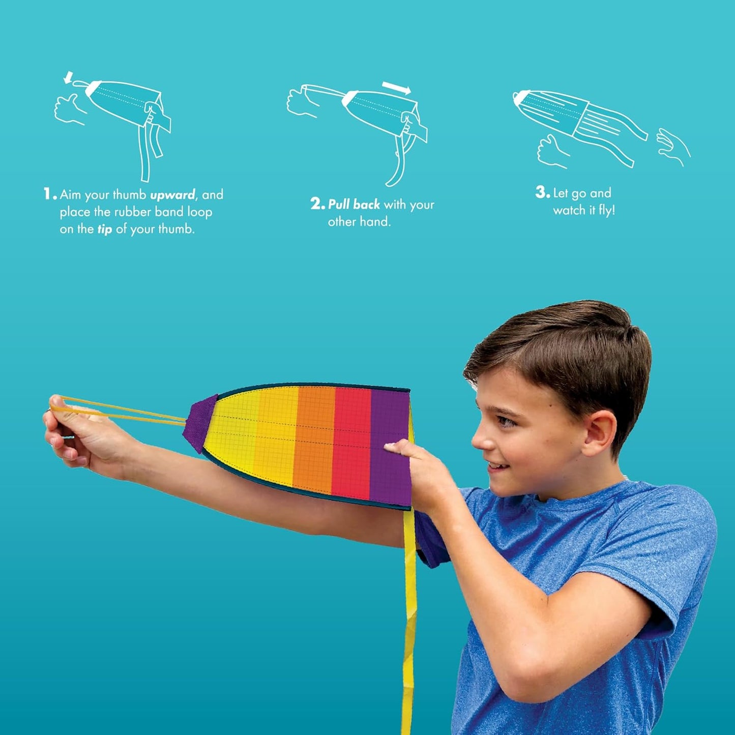 Chuckle & Roar - Thumb Kites - Fun and Energetic Kite Launching - Launch Kites Using Your Thumb - Durable Rubber Toy Launcher - Trendy Design - Ages 5 and up