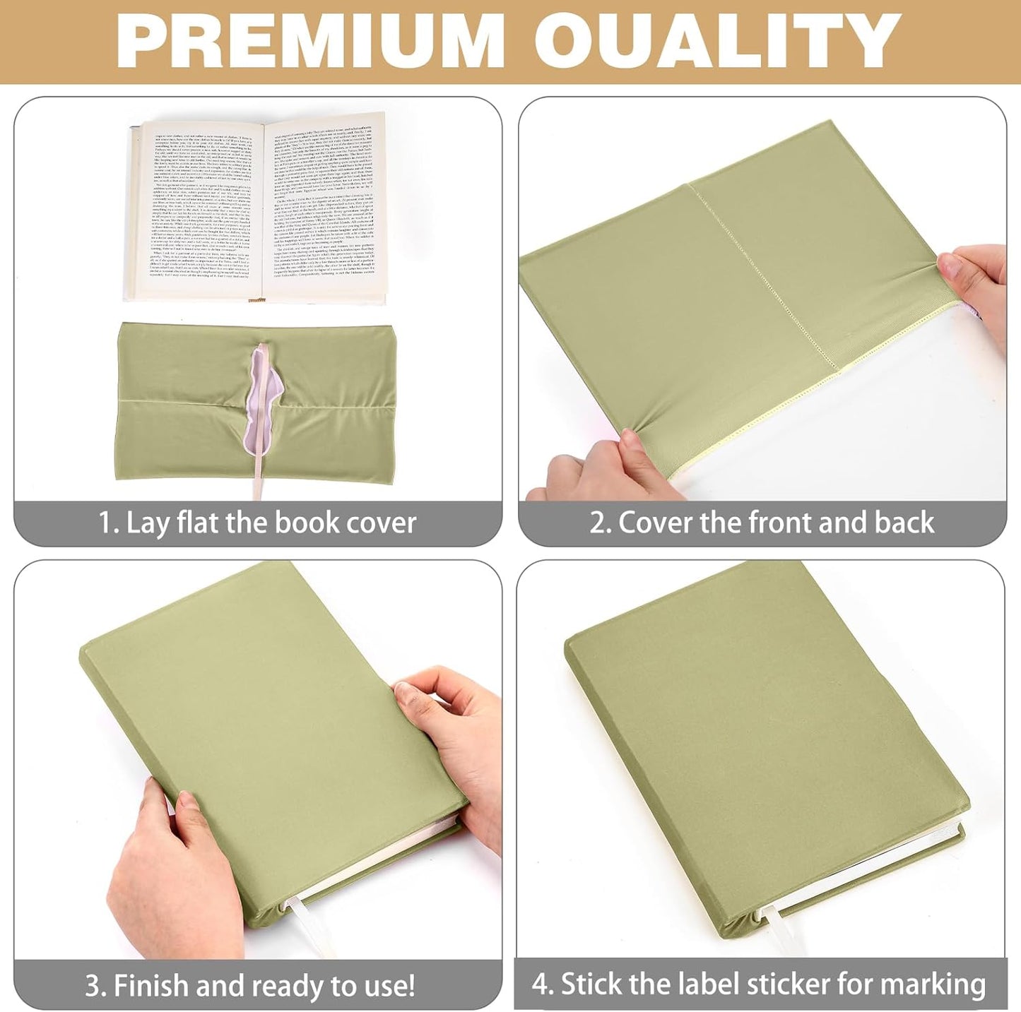 12 Pack Stretchable Book Covers, 7.09 x 12.99 Inch Washable Reusable Fabric Book Sleeve Covers Suitable for 6-9 Inch Hardcover Textbooks Notebook Protection(Textured Colors)