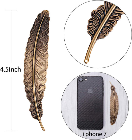 Tatuo 27 Pcs Metal Feather Bookmark Vintage Feather Shape Bookmark Colorful Feathers Metal Book Marker for Readers Book Lovers(Classic Styles)