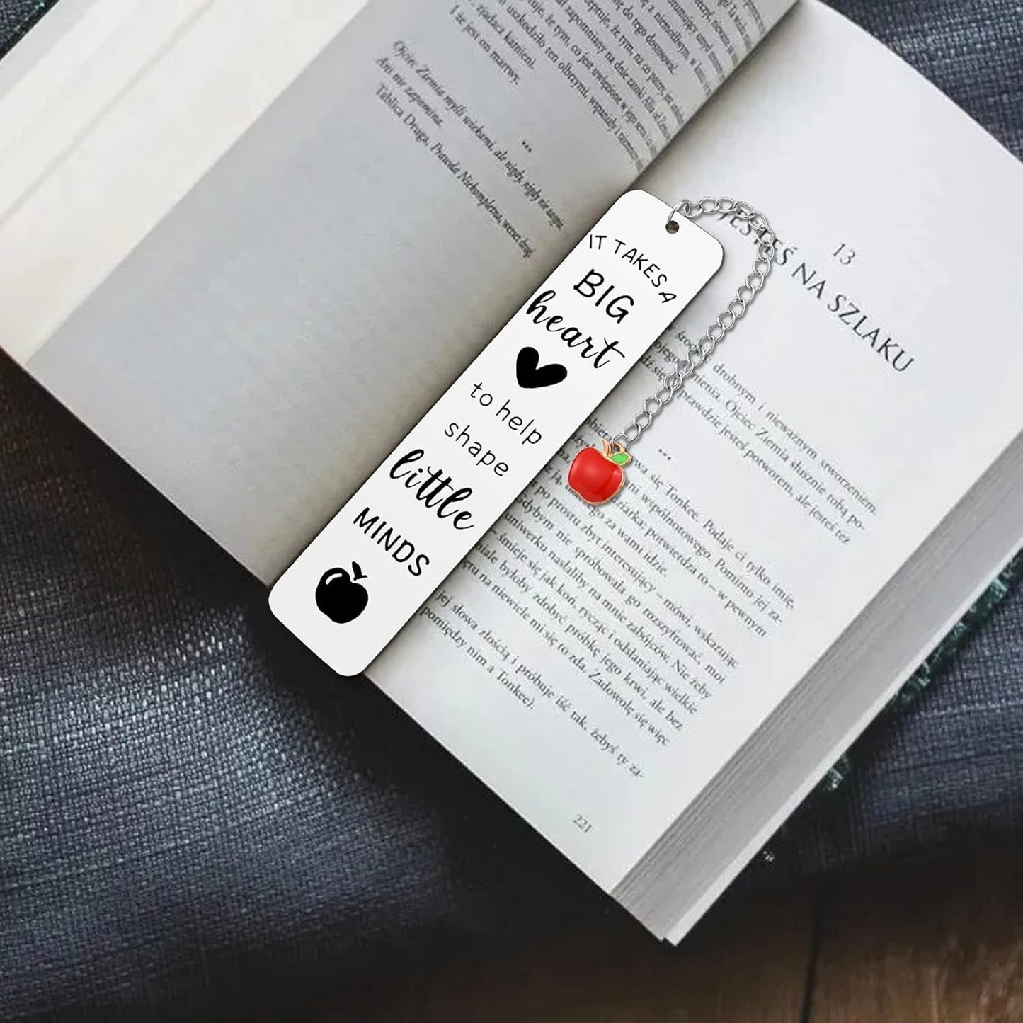 Teacher Gifts for Women Men, 2025 Teacher Graduation Thank You Gifts - It Takes A Big Heart to Help Shape Little Minds Metal Bookmark Birthday Christmas Retirement Teacher Gifts from Students
