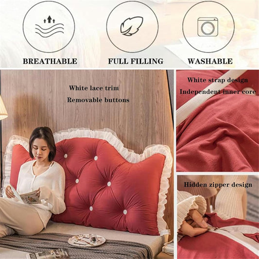 Large Reading Pillow Cushion, Headrest Cushion, Backrest Pillow, Wedge Positioning Support Pillow for Sofa Bed Lumbar Cushion, Full Size, Gray, 59"/150cm (Queen)