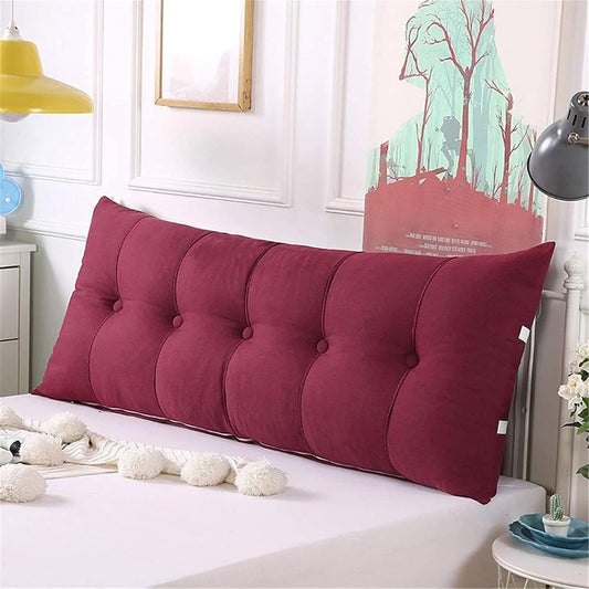 Rectangular Headboard Reading Pillow,Bedside Oversized Positioning Back Support Bolster,Rest Lumbar Cushion for Day Bed Bunk Bed,Removable Cover (Color : Dark red, Size : 15060CM)