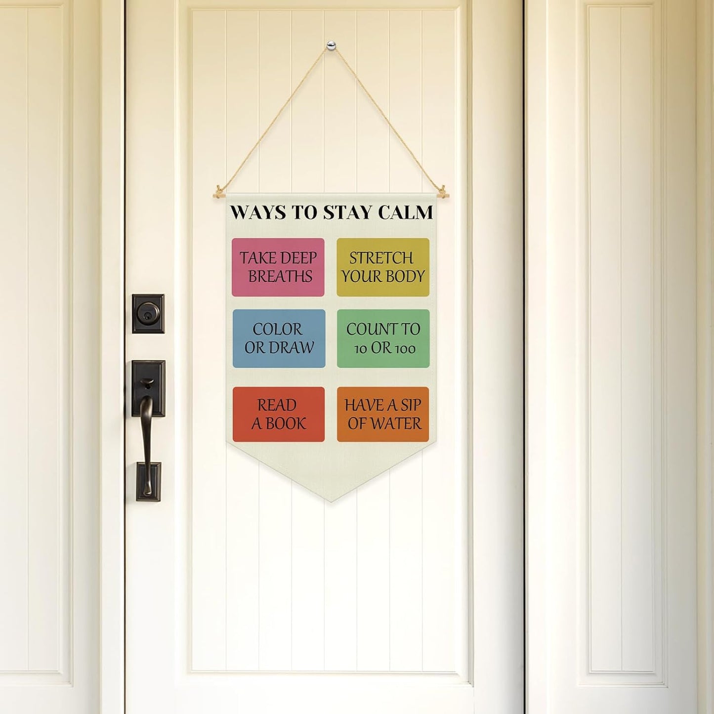 Positive Mental Health Education Banner Inspirational Therapy Office Decor for Homeschool Counseling Office Classroom Hanging Pennant Flag Banner Wall Sign Decor for Kids Room Bedroom Living Room