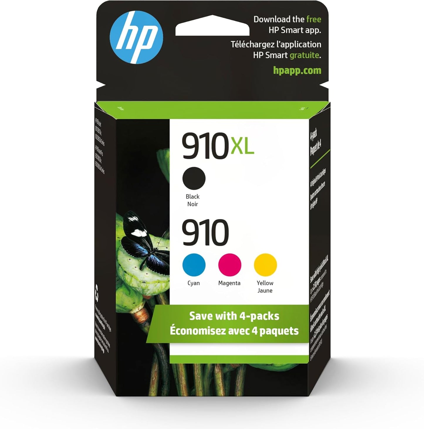 HP 910 Black, Cyan, Magenta, Black Ink Cartridge (Black XL + CMY)