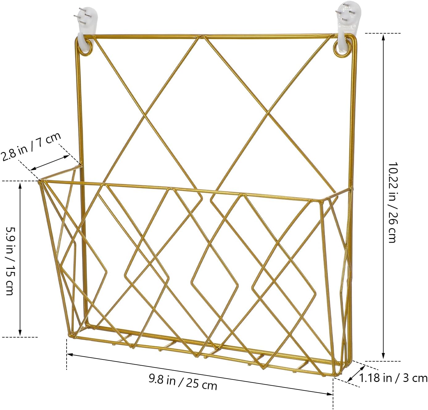 Milisten Wall Mounted Magazine Holder Rack, Gold Iron Book Display Stand Organizer for Newspapers, Comics, and Bathroom Storage, Space-saving Literature Shelf for Home and Office
