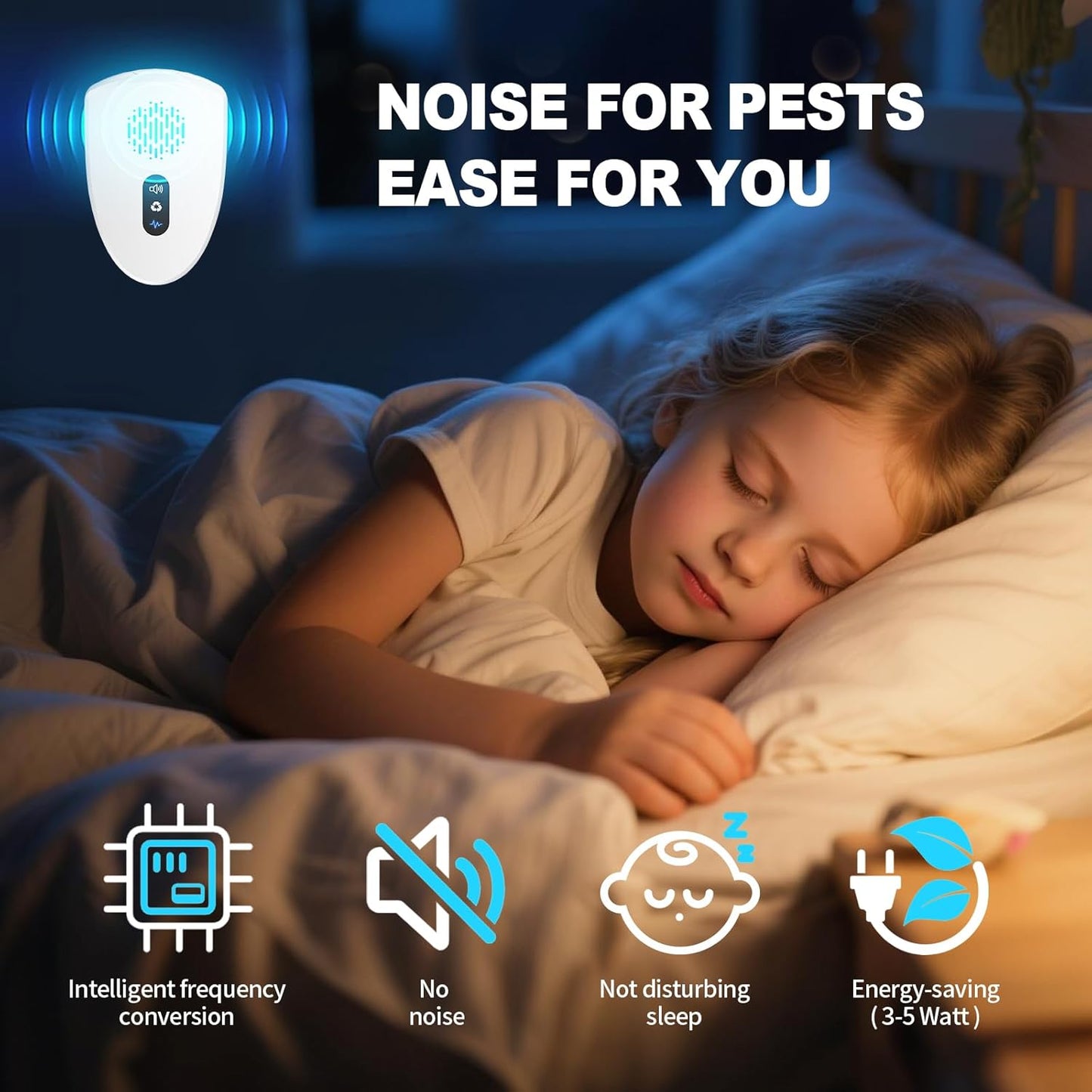 2026 Upgraded Ultrasonic Pest Control Repeller, Mouse Repellent Indoor for Spider Bug Roach Ant Mosquito Rat Mice Insect Deterrent, Mouse Rodent Repellent Ultrasonic Plug in, 3 Mode Switching, 2 Pack