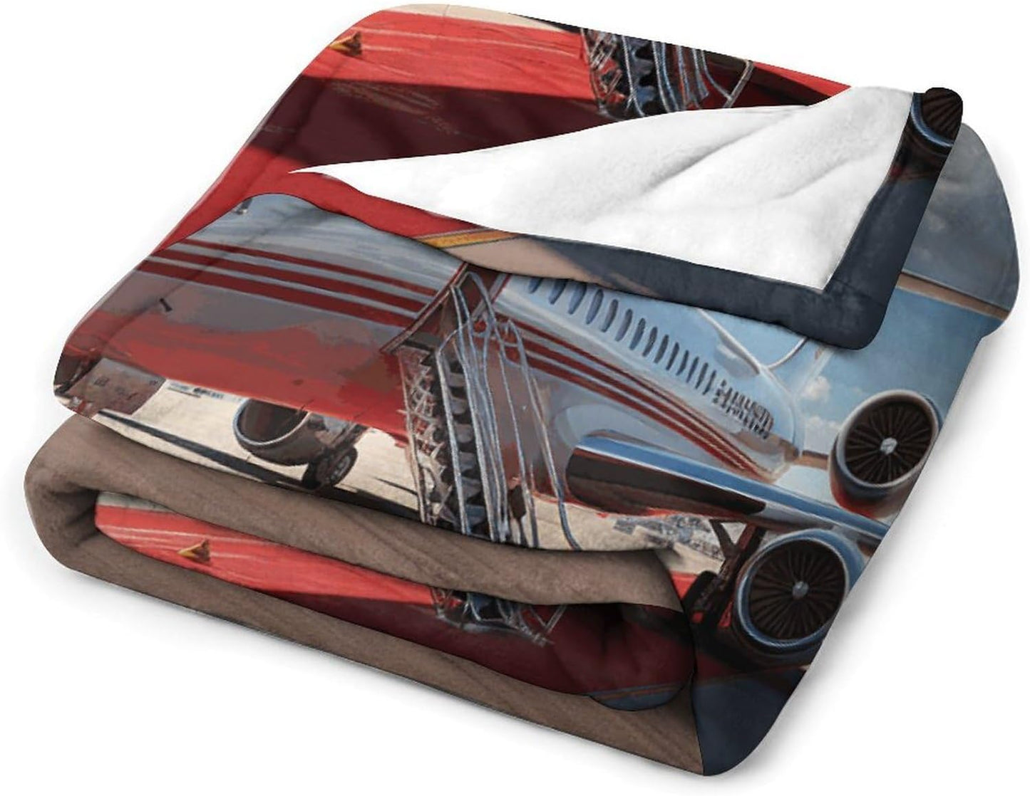 Red Carpet Airplane Throw Blanket for Couch Super Soft Warm Lightweight Throw Blankets Cozy Flannel Bed Blanket Cute Decorative Blankets for All Seasons Home Decor Gift 40"*50" （100 * 130cm）