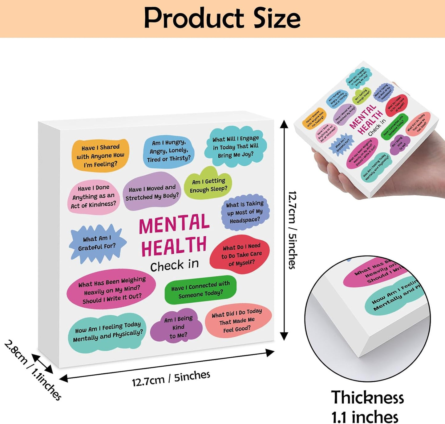 Therapy Office Desk Decor Wooden Box Sign Mental Health Gift School Counselor Gifts Therapist Gifts for Women Health Inspirational Gift for Friends Coworkers Counselor Psychologist Wooden Box Sign