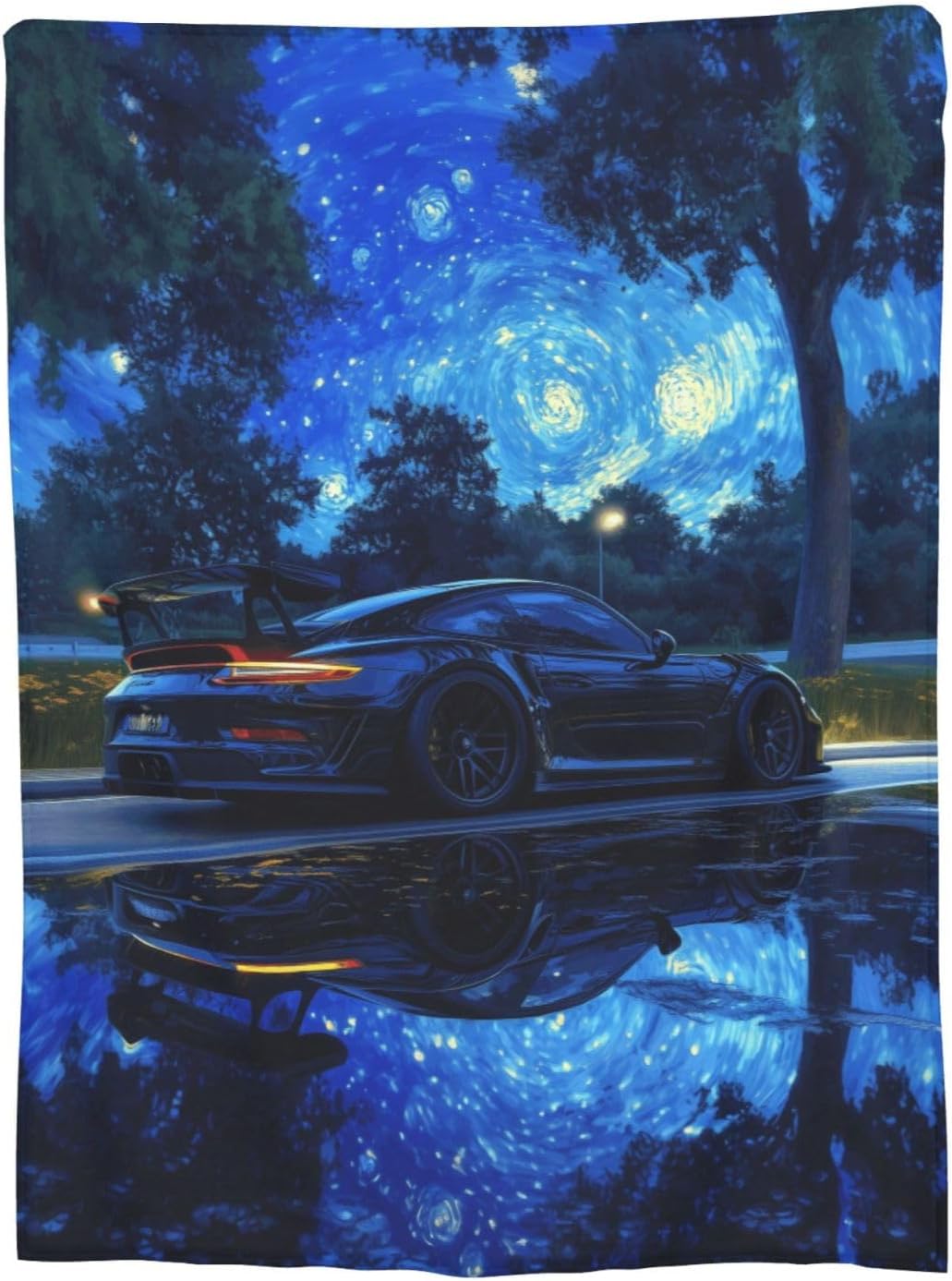 Blue Car Blanket Flannel Throw Blanket Soft Warm Cozy Travel Blanket for Bed Couch Sofa Living Room Bedroom Gift for Car Lover Women Men Girls Boys All Season 60"x50"