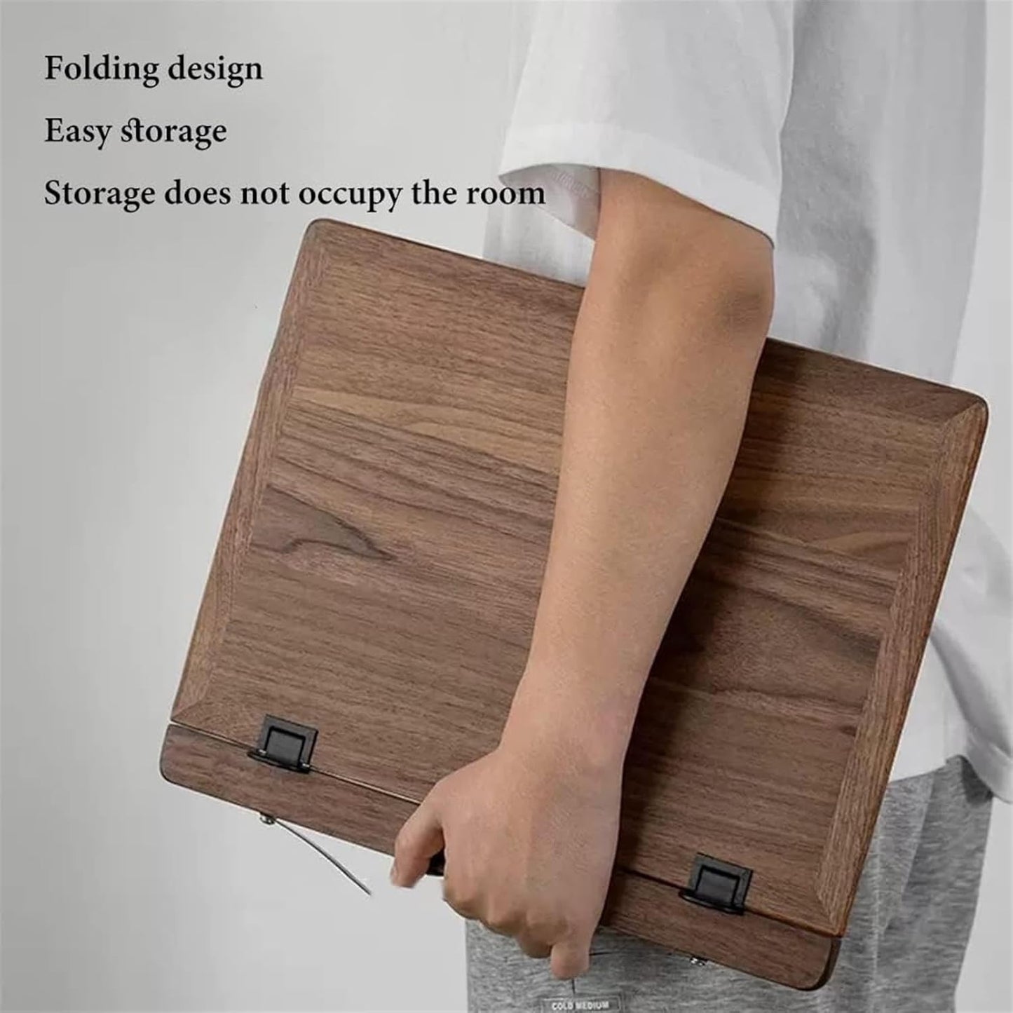 Book Stand Metal Book Holder with Paper Clips for Reading, 180° Rotate Book Holder, Wooden Cookbook Holder Stand, Laptop Stand Adjustable Height, for Writing (Color : Brown) (Brown) (Wood)