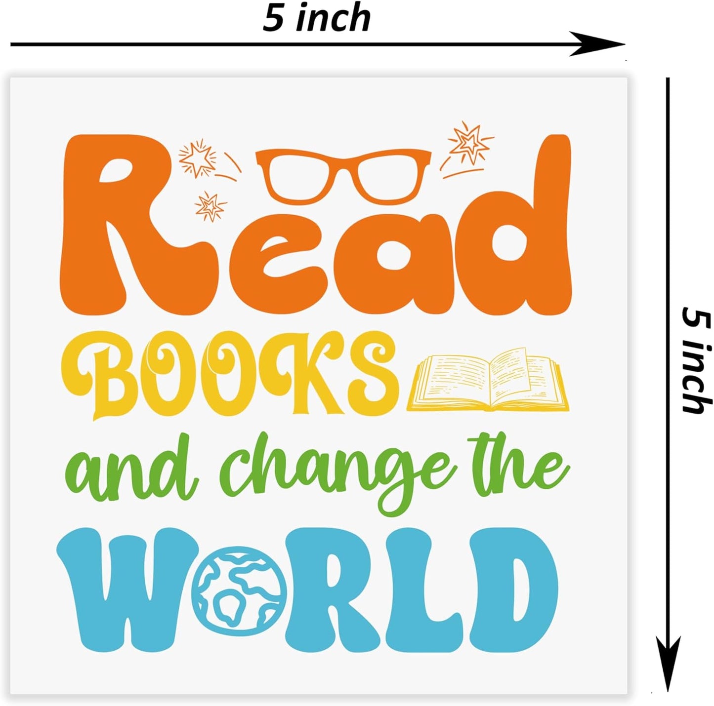 Inspirational Wooden Box Sign, Read Books & Change The World, Motivational Desk Decoration for Bedroom, Classroom, Library, Dorm, Reading Room, Gifts for Back-to-school Season, Birthday. (037)