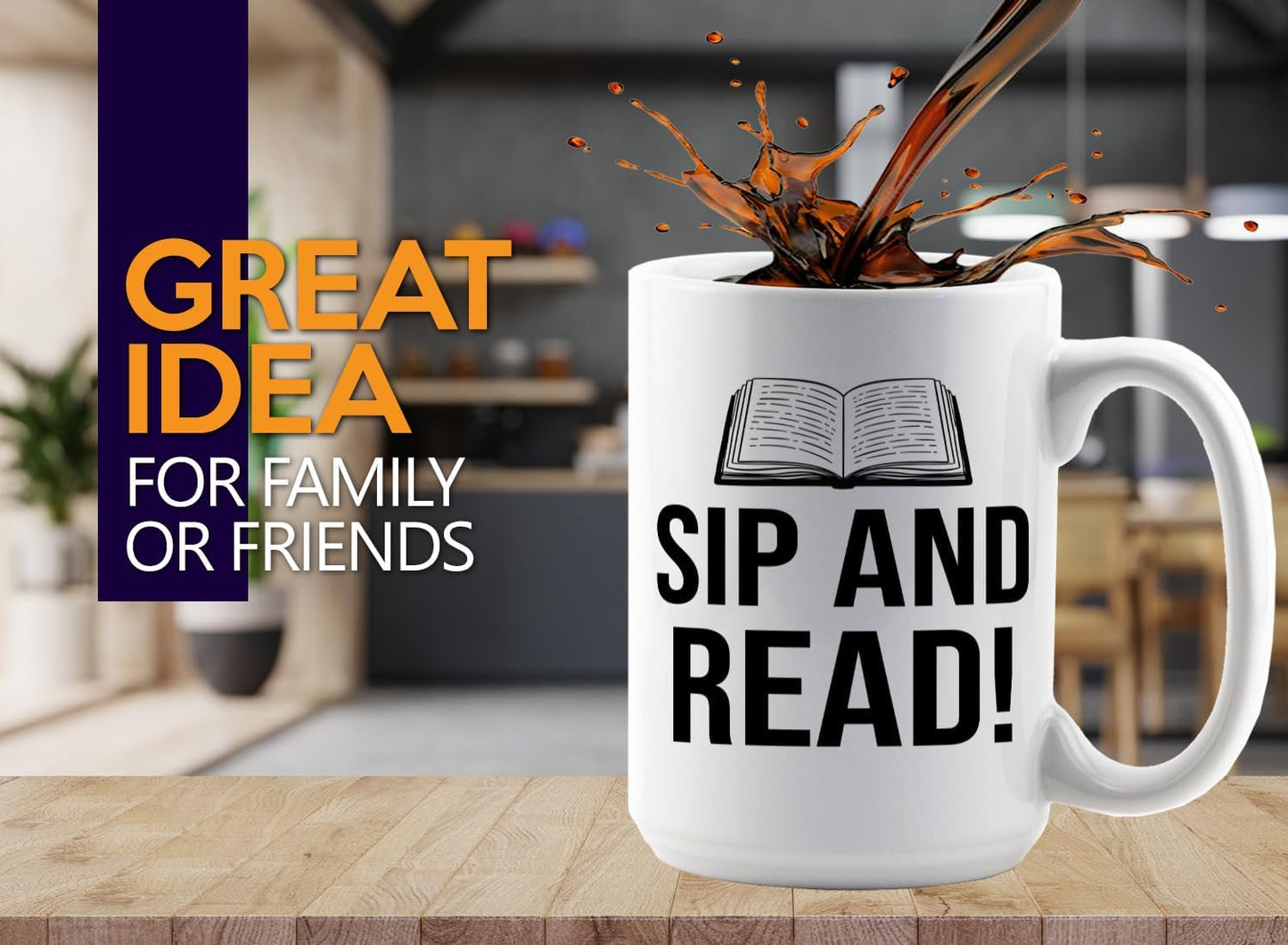 Book Lover Coffee Mug 15oz White -Sip and Read - Bookworm Literature Library Book Lover Reader Booked Editor Intellectual Studious