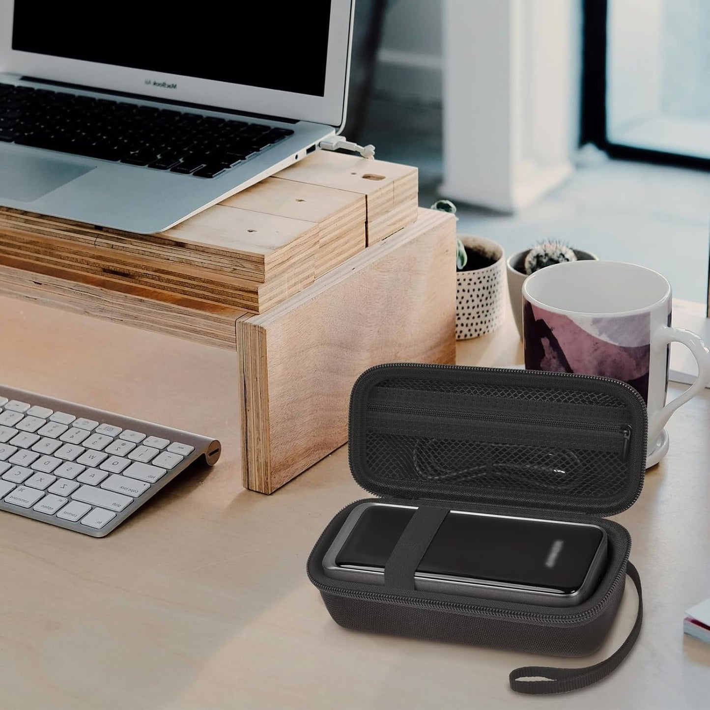 Travel Case Compatible with Anker Prime Power Bank, 27,650mAh 3-Port 250W Portable Charger Protective Storage Bag for USB Cable & Accessories (Box Only) (Black+Black Zipper)