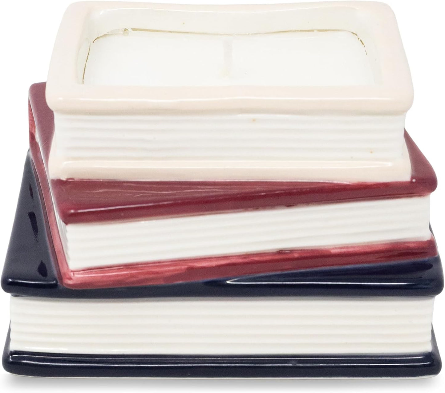 Steel Mill & Co Novelty Shaped Book Theme Scented Candle, Library Stack 6.5 oz Wax Candle with Notes of Earl Gray Tea and Honey, Unique Gift for Mother's Day (Jane Austen)