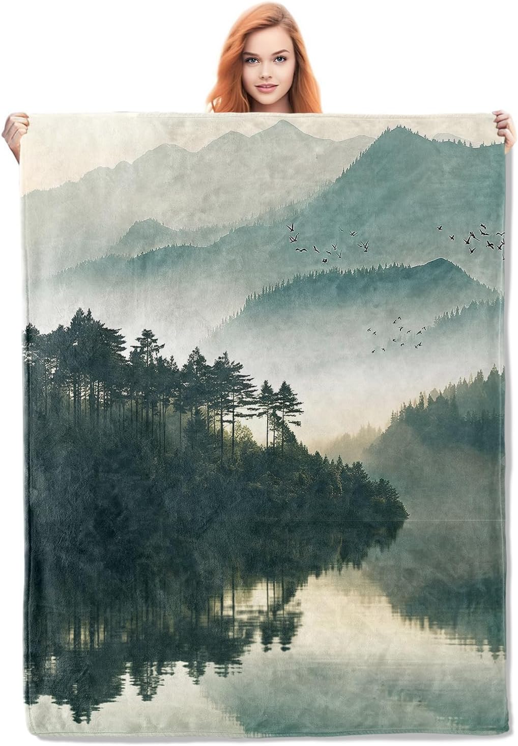 Mountains Blanket Gifts for Women Men Soft Warm Lightweight Cozy Landscape Throw Blankets for Bed Living Room Sofa Travel Home Decor 50"x60"