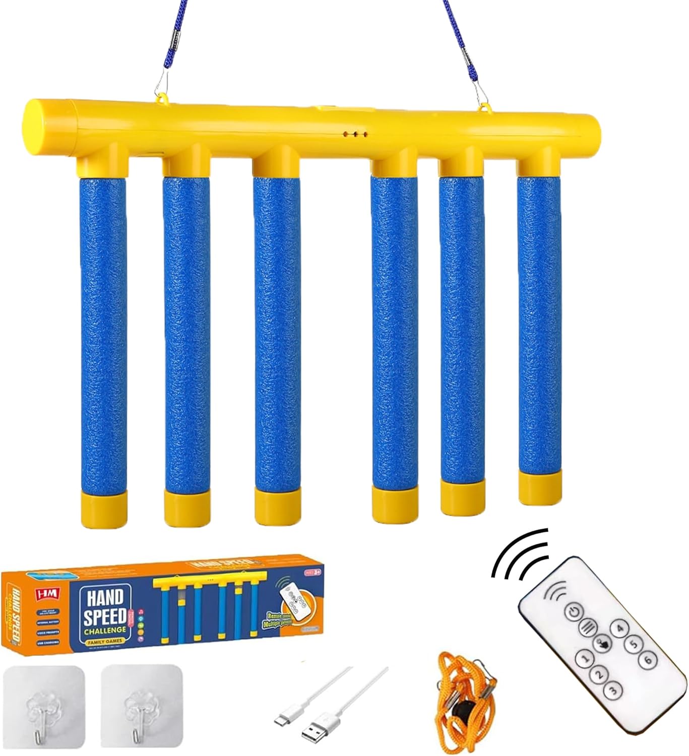 Tendry Reflex Drop Sticks Challenge Game, Hand Eye Coordination Training Toy, Upgrade Remote Control 3 Adjustable Speed
