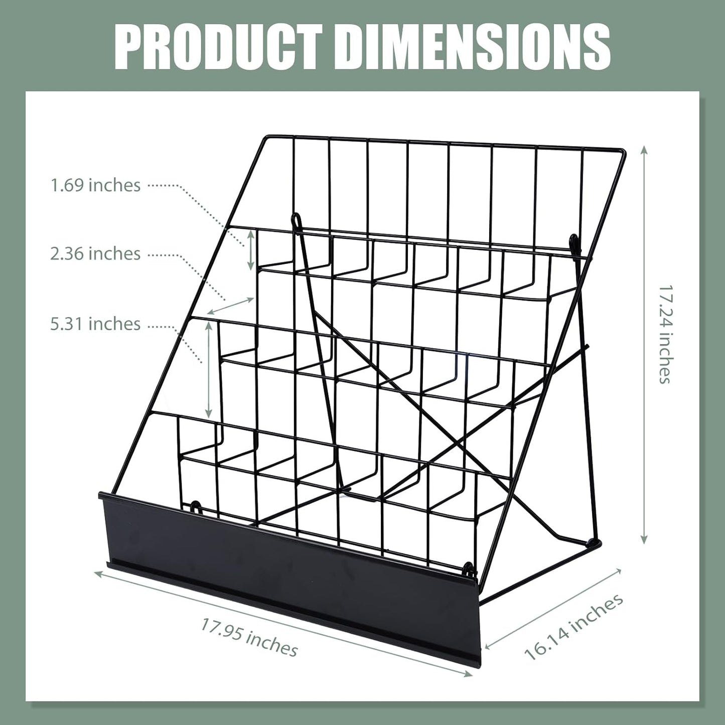 Book Signing Rack, Book Display Rack, Tabletop Magazine Display Racks, 4 Tiered Tabletop Cd Display, Comic Book Magazine Rack for Library Classroom Picture Literature Brochure 16.14" x 17.95" x 17.24"