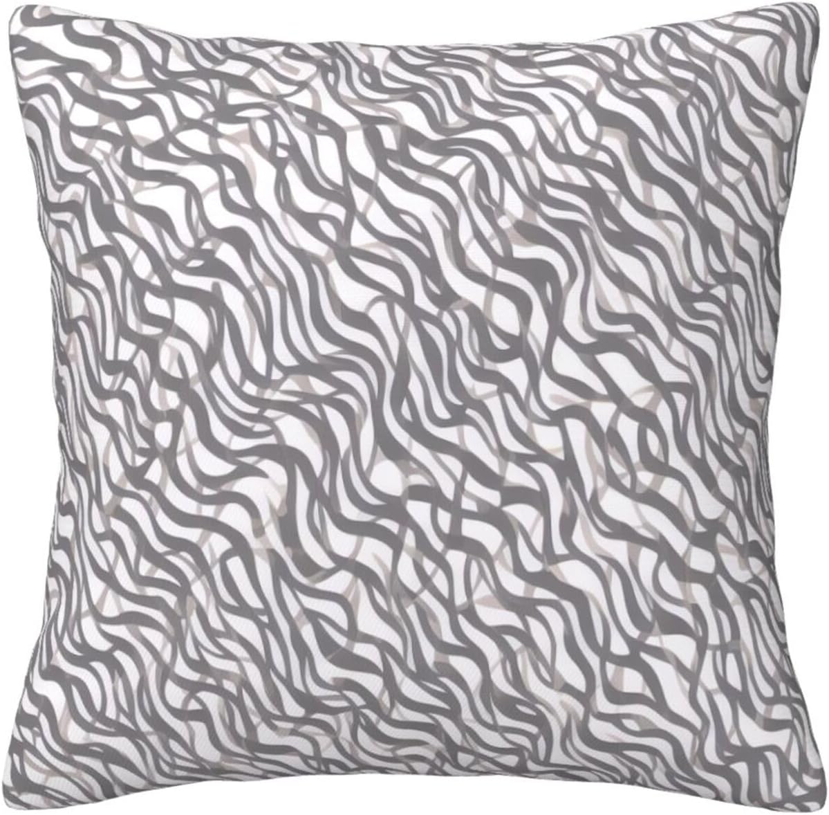 All-Season Square Pillow Covers 18"X18", Zebra, Decorative Throw Pillow Covers for Sofa Bed Couch, Hidden Zipper Cushion Cover, Square Lumbar & Accent Pillowcases for Home Decor