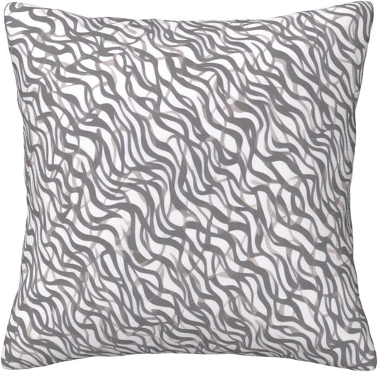 All-Season Square Pillow Covers 18"X18", Zebra, Decorative Throw Pillow Covers for Sofa Bed Couch, Hidden Zipper Cushion Cover, Square Lumbar & Accent Pillowcases for Home Decor