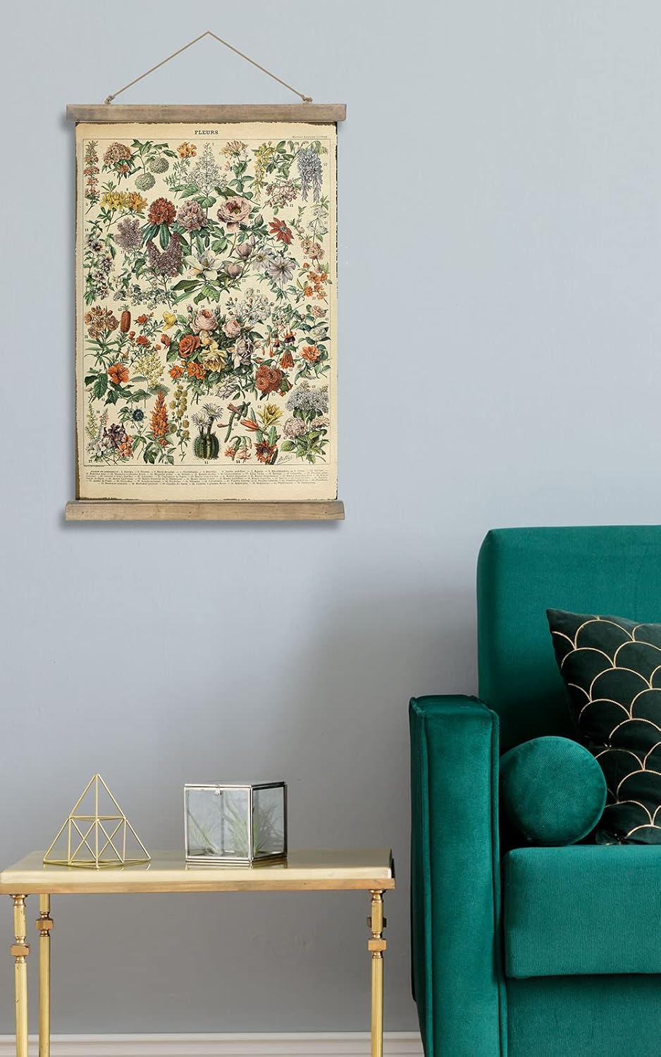 SHOXREM Vintage Poster,Rustic Art Prints, Retro Style of Wall Hanging for Living Room Office Classroom Bedroom Playroom Apartment Decor. (Botany of Flower 1Panels, 16“ x 24”)
