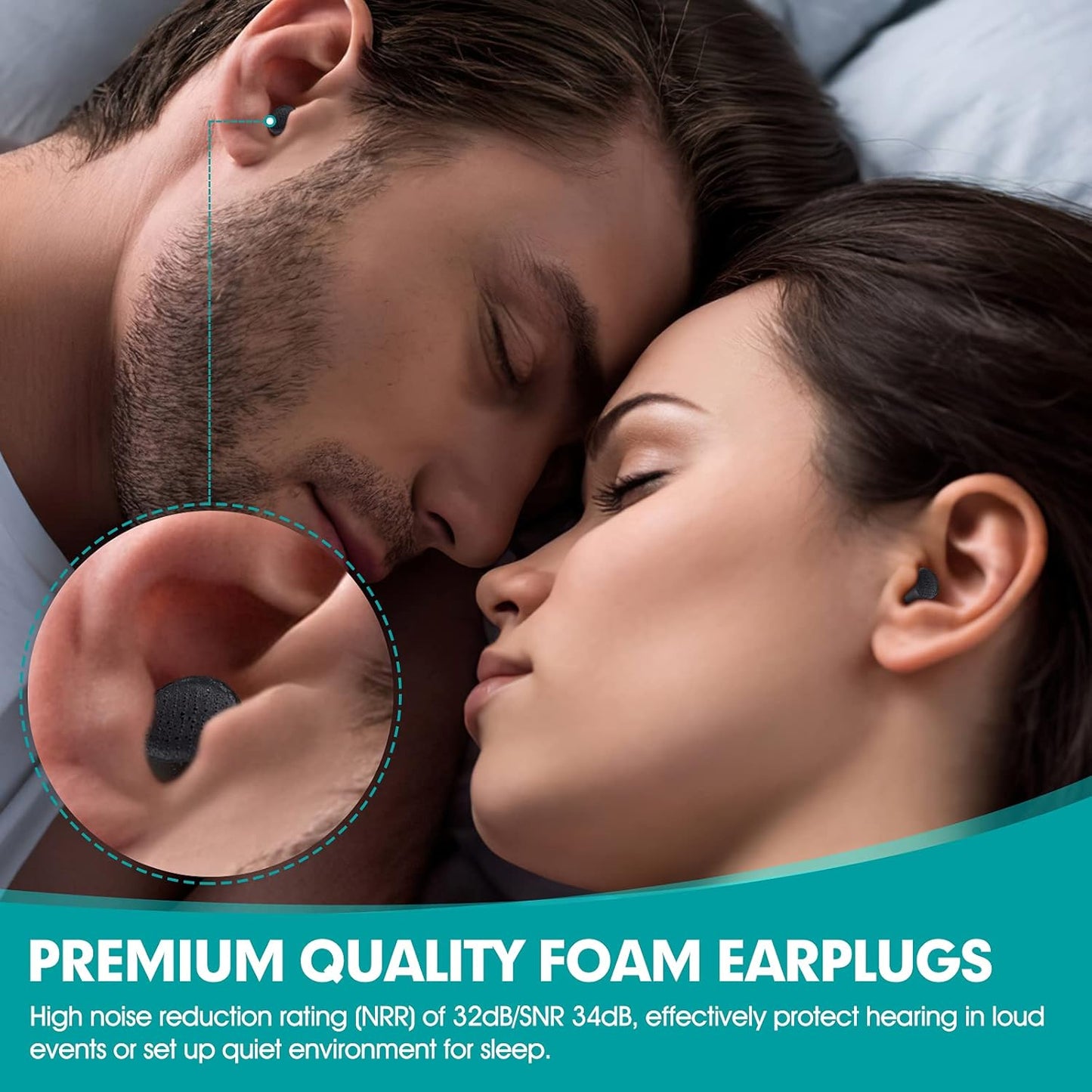 100 Pairs Black Foam Ear Plugs - 33dB NRR Noise Cancelling, Durable & Comfortable, Individually Wrapped for Work, Construction, Shooting, Travel, Loud Events