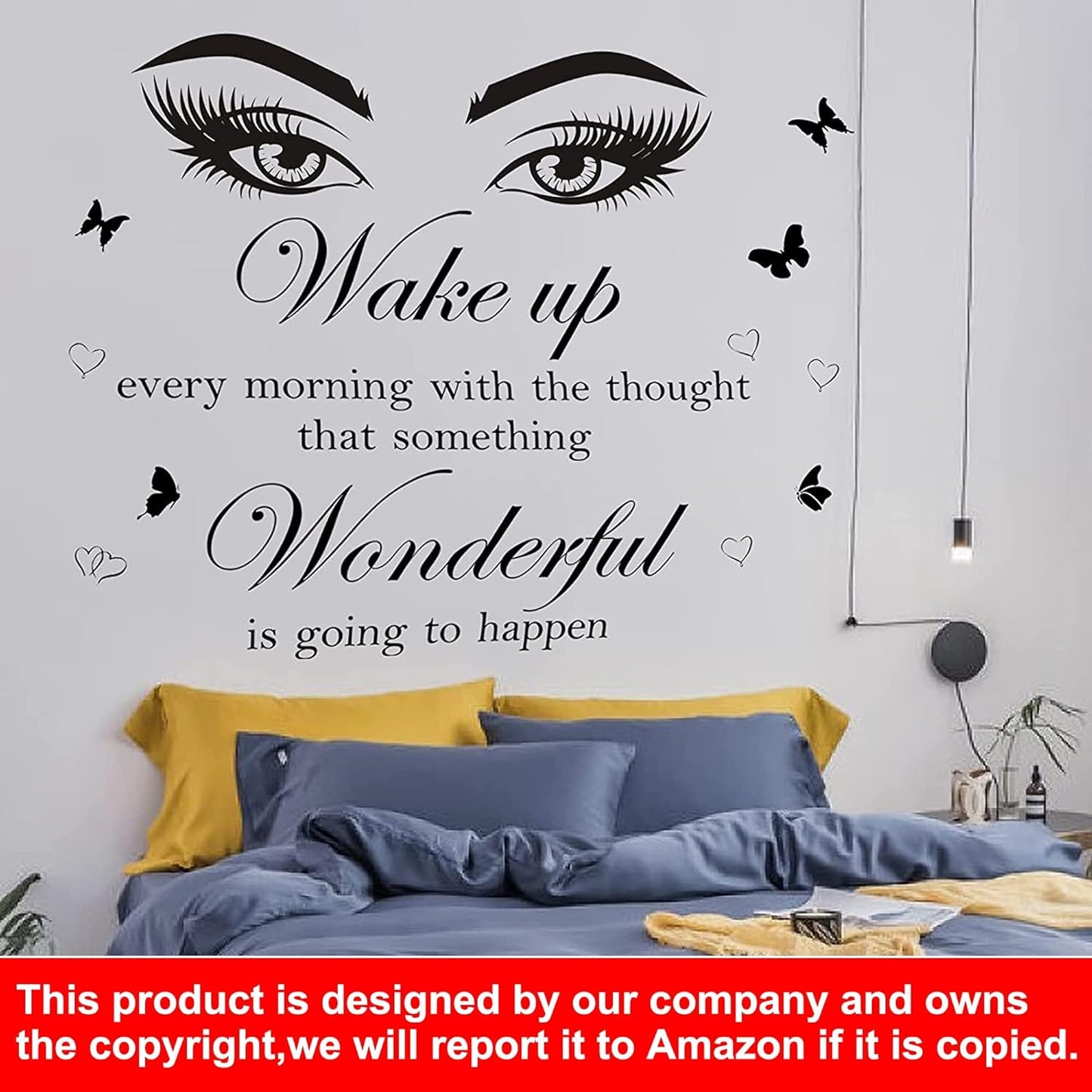 Quotes Wall Stickers Motivational Inspirational Wall Stickers Letter Wall Decals Vinyl Sayings Beauty Eye Wall Decor Positive Words for Women Girls Bedroom Living Room Hallways Home