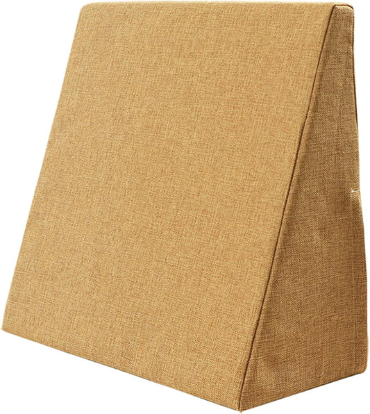 Triangle Memory Foam Pillow Folding Adjustable Bed Wedge Cushion with Soft Washable Cover Use for Back Legs Elevation Acid Reflux (Colour: Waxy Yellow Size: 45 x 50 x 20 cm)