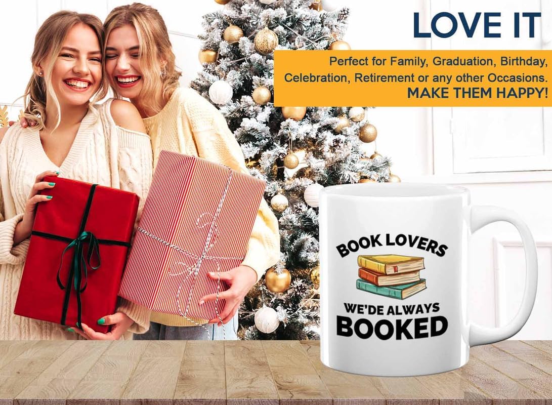 Book Lover Coffee Mug 11oz White - Always booked - Gift For Poets Bookish People Bibliophile Librarian Book Club Reader