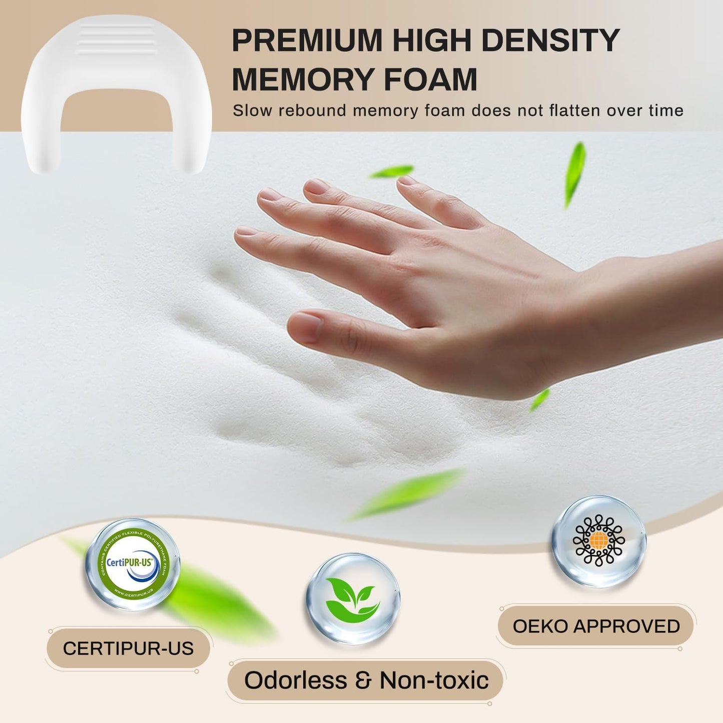 Laptop Lap Desk, Reading Pillow for Bed, Memory Foam Arm Rest Support Gaming Pillow with Cup/Phone Pocket, Laptop Lap Desk for Working, Gaming, Reading on Couch Bed Floor- White