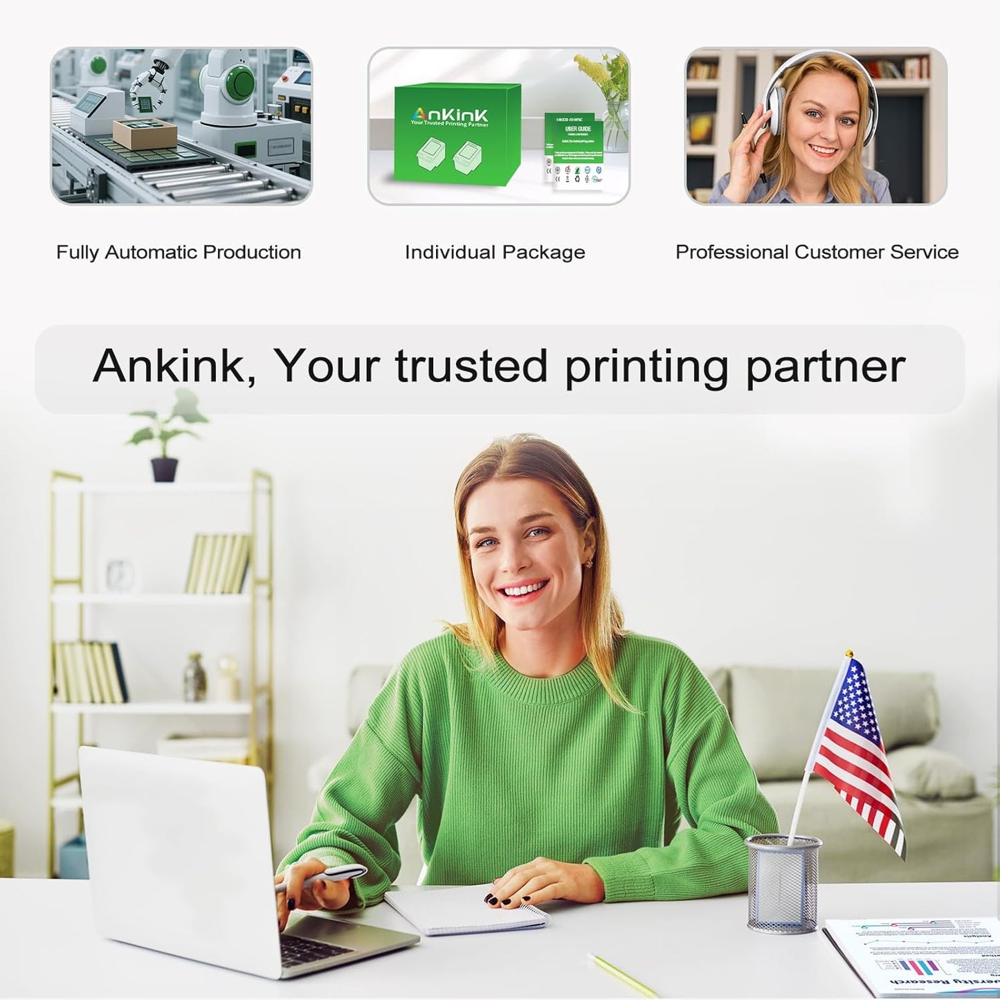 Ankink 63XL Ink Cartridges Replacement for HP 63 XL (Black Color Combo Pack) Fit for HP63 3830 4650 4652 4655 5200 5252 5255 5258 4520 4512 1112 2132 3630 3632 3631 2130 4510 4654 Printers BK Tricolor