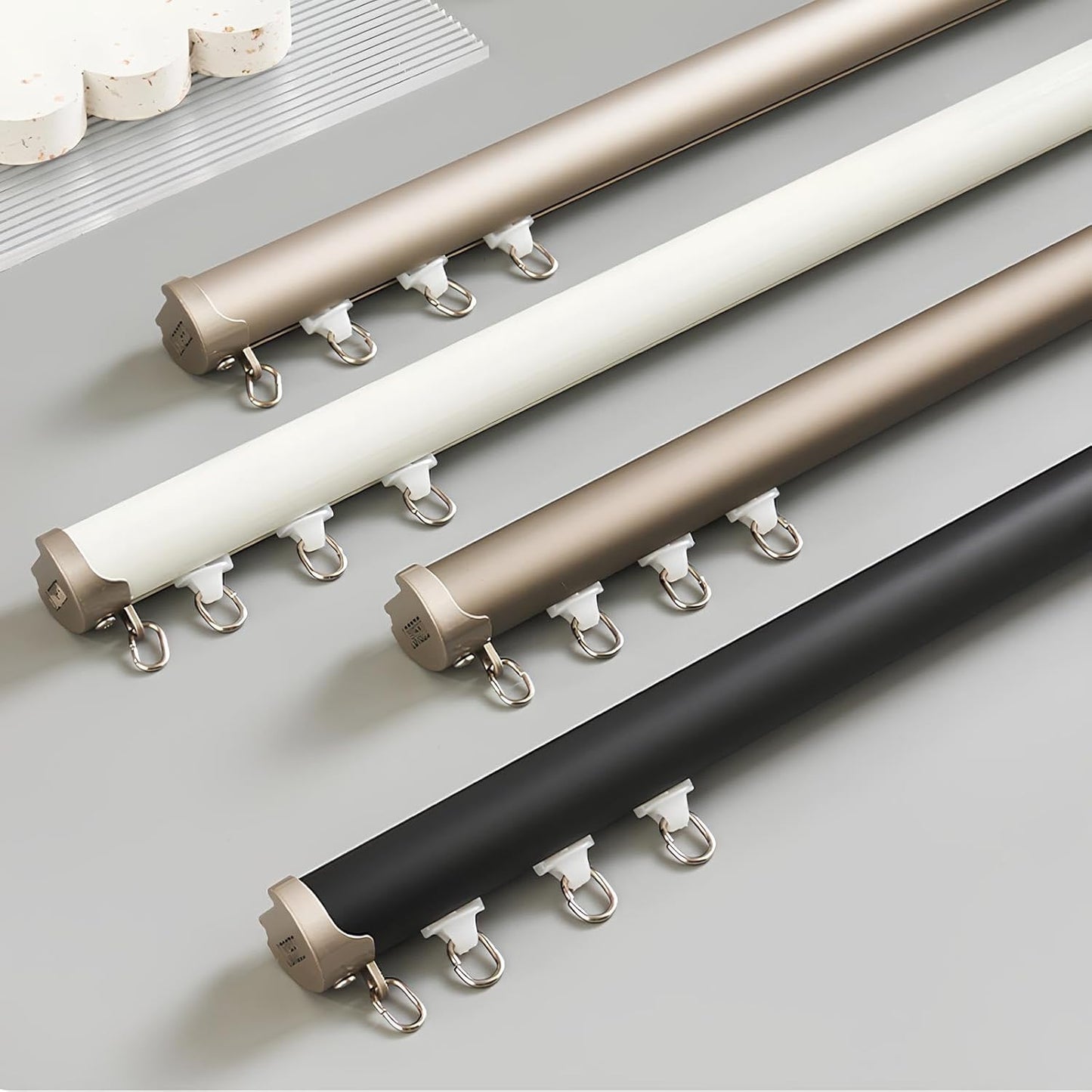 Customizable Heavy Duty Window Curtain Rods 2-19.7 FT, Durable Round Curtain Poles for Room Divider, Living Room & Bedroom (Bronze, 13.12ft/4x3.28ft)