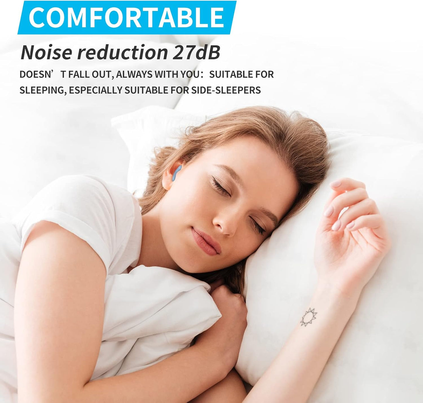 LYSIAN Ultra Soft Moldable Ear Plugs for Sleeping and Swimming Adults and Kids - Reusable Noise Cancelling Earplugs for Sound Blocking, Snoring, Study