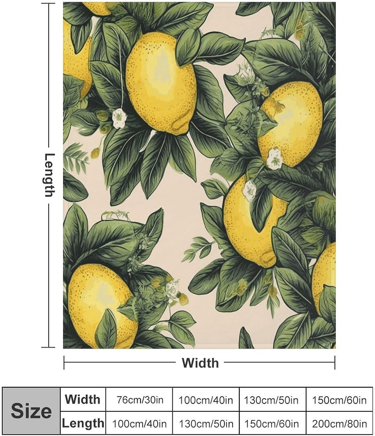 Lemon Throw Blanket for Couch Super Soft Warm Lightweight Throw Blankets Cozy Flannel Bed Blanket Cute Decorative Blankets for All Seasons Home Decor Gift 60"*80"（150 * 200cm）