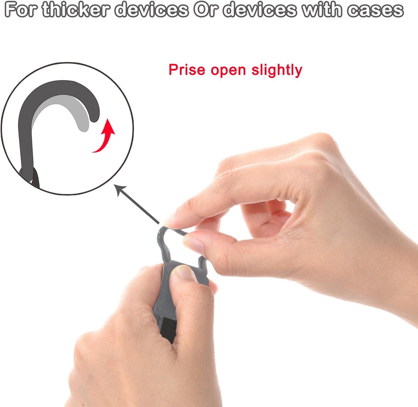 TFY Security Hand Strap Holder Finger Grip for Tablet -Compatible with Fire 7Inch / Fire HD 8 / iPad mini/Galaxy Tab S 8.4 / Galaxy Tab 2/3 / 4 / Galaxy Tab 7.7 (Grey)