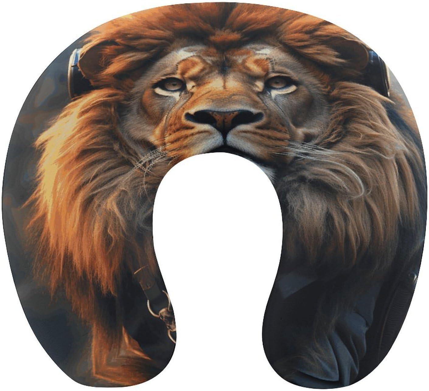 SciFi Lion Neck Pillow Memory Foam U Shaped Pillows Portable Pillows for Shoulder Travel Head Support Pillow with Concealed Zipper for Airplane Car Home Office