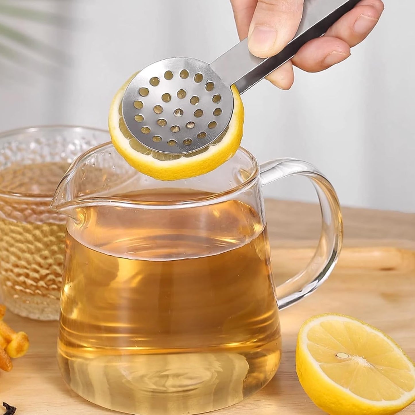 GXXMEI 2PCS Stainless Steel Tea Bag Tongs with 2PCS Bunny Silicone Tea Bag Holders, Round Tea Bag Squeezer - 6inch Tea Bag Strainer Clips Herb or Sugar Ice Cube for Kitchen Bar Tools