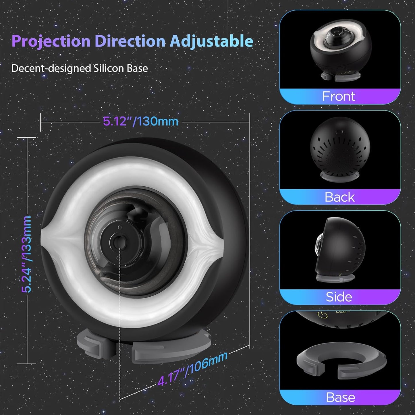Black Hole Projector Scientifically Sculpted by Led Light, Interstellar Galaxy Star Projector with Cosmic Eye Night Light Lamp for Bedroom Decor, Science Education, and Astronomy Art Gifts