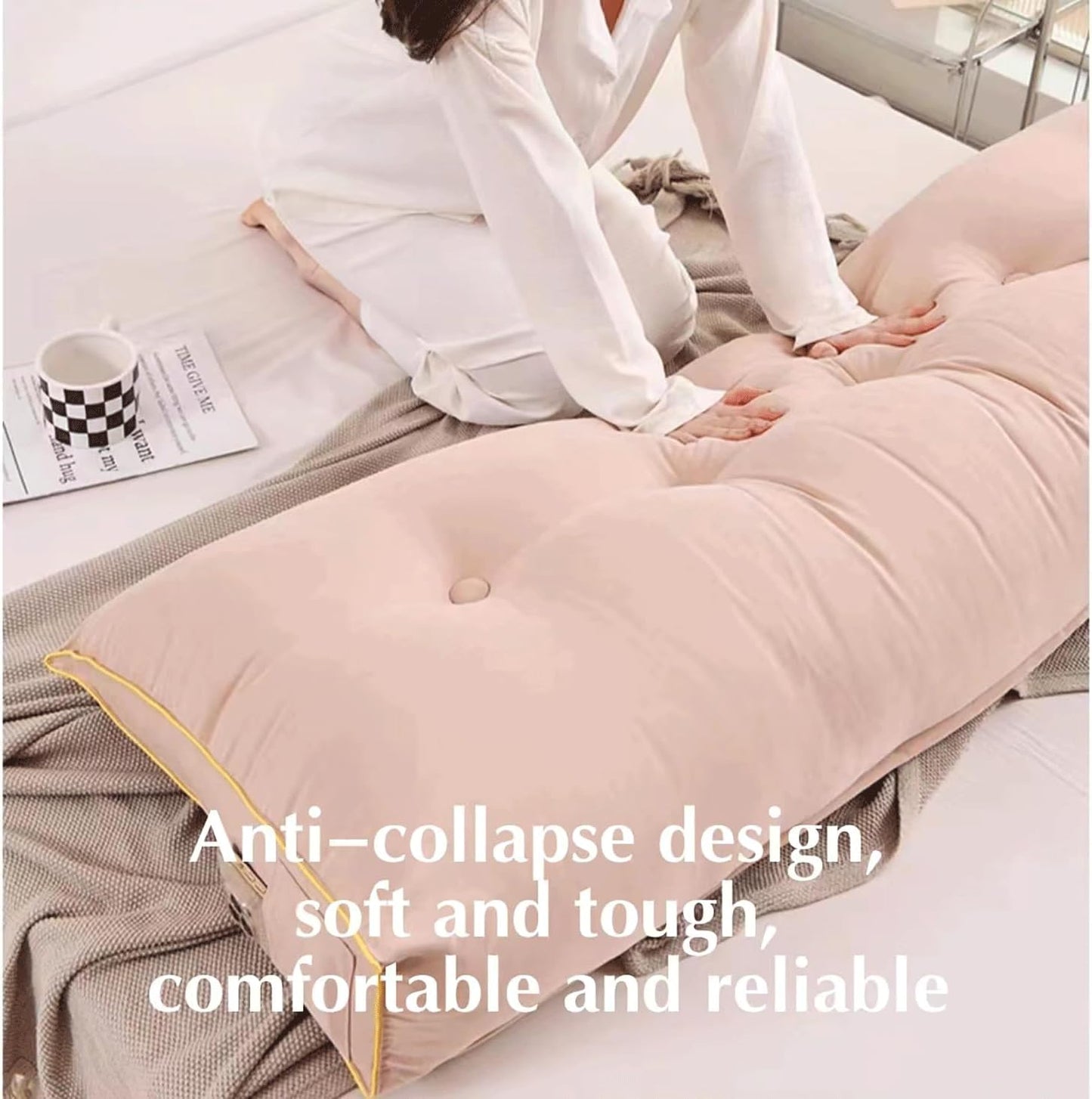 Triangular Headboard Pillow Backrest Positioning Support Bed Bolster Rest Reading Pillow With Removable Cover Soft Headboard Cushion Backrest Pillow For Sitting In Bed(Size:80x45x18cm,Color:G)