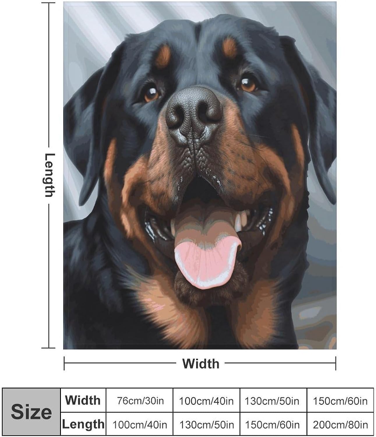 Rottweiler Dogs Tongue Head Blanket Super Soft Lightweight Throw Blanket Cute Cozy Warm Bed Blanket Decorative Fuzzy Blanket All-Season Home Decor Gift for Sofa Couch Living Room 50"*60"（130 * 150cm）