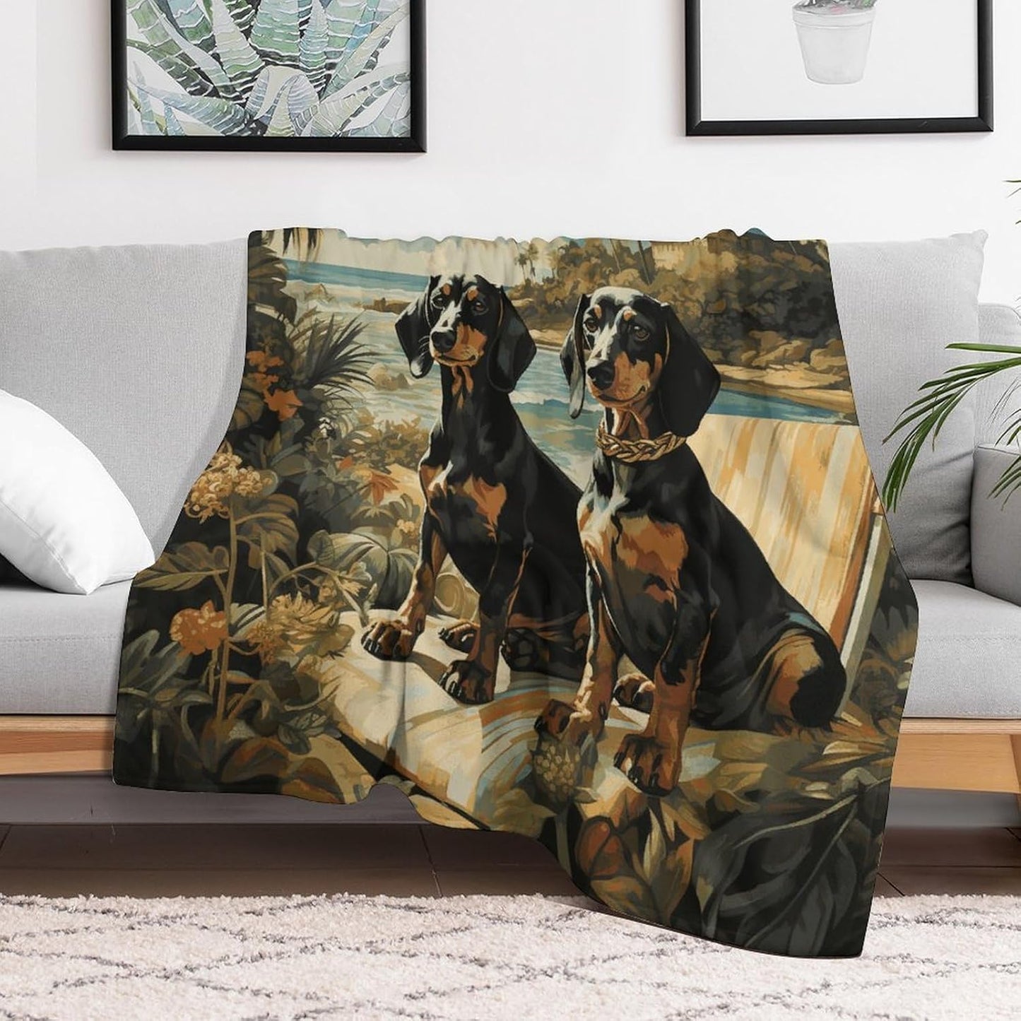 Dachshund Dog Bento Throw Blanket for Couch Super Soft Warm Lightweight Throw Blankets Cozy Flannel Bed Blanket Cute Decorative Blankets for All Seasons Home Decor Gift 60"*80"（150 * 200cm）