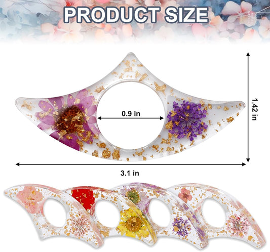 4 Pieces Dried Flower Resin Book Page Holder Thumb Book Holder Reading Accessories Thumb Book Page Holder for Book Lovers Teachers and Students