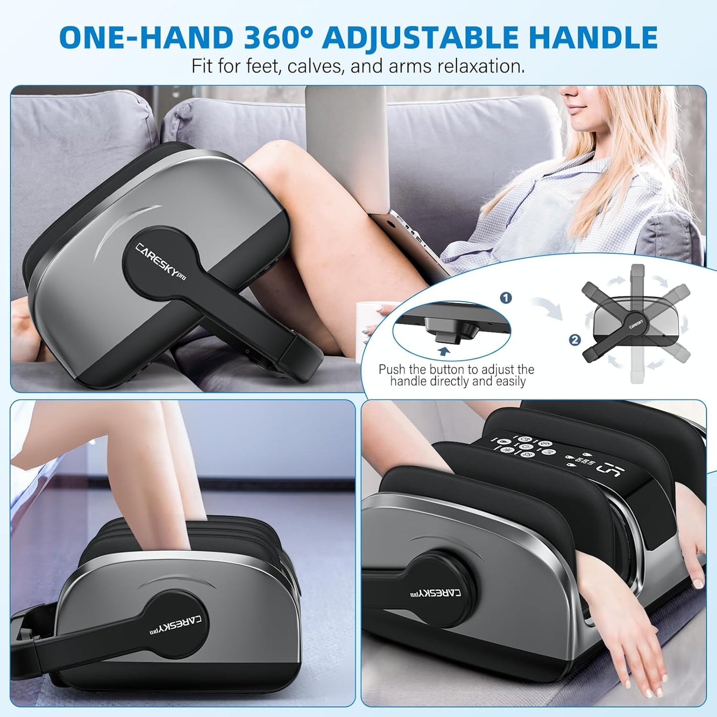 HSA Eligible FSA Shiatsu Foot Massager with Heat for Neuropathy and Pain Relief, 3 Heat Therapy, 5 Intensity Deep Kneading, Rolling for Calf-Feet-Arm Relaxation, Plantar Fasciitis