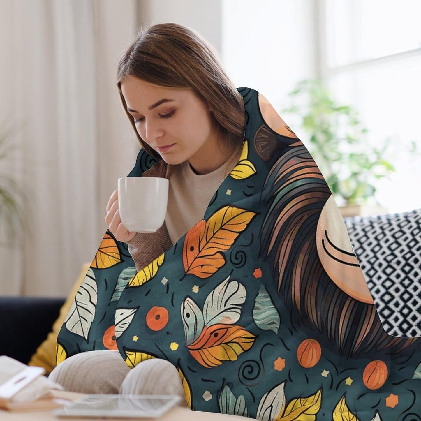 Monkey Pattern Throw Blanket for Couch Super Soft Warm Lightweight Throw Blankets Cozy Flannel Bed Blanket Cute Decorative Blankets for All Seasons Home Decor Gift 30"*40"（76 * 100cm）
