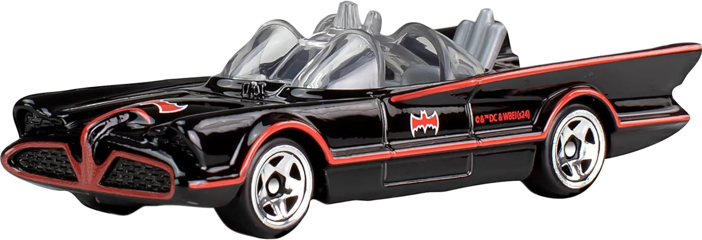 Hot Wheels 1:64 Scale Die-Cast Toy Cars, Set of 5 Batman 85th Anniversary Vehicles Featuring 5 Different Batmobile Replicas in Commemorative Packaging
