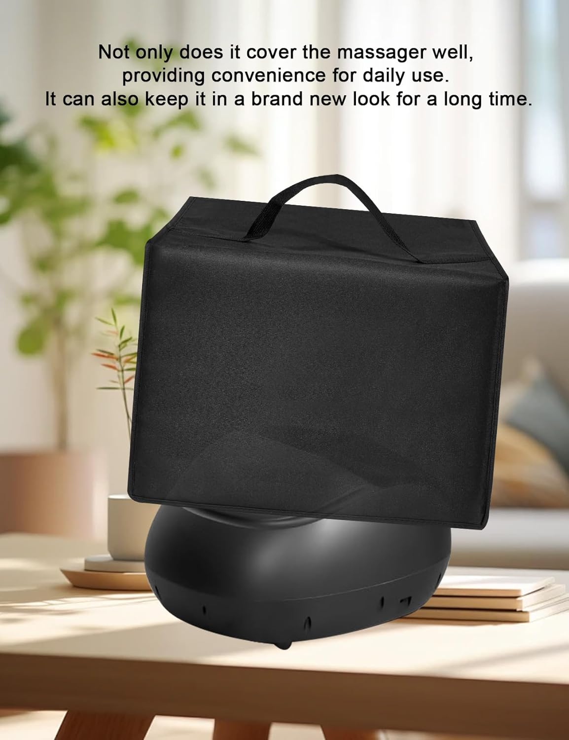 Foot Massager Machine Cover Electric Massagers Lid Dsutproof Antistatic Nylon Case Compatible with RENPHO Foot Massager Machine/Shiatsu Foot Care Massager/Foot Heating Machine (Black)