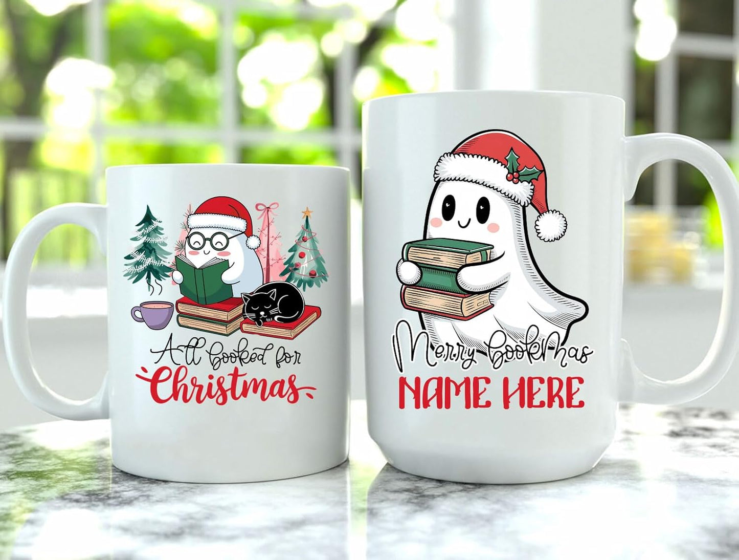 Reading Lover Personalized Mug 11oz Cozy Bookish Ceramic Gift for Merry Christmas Bookclub