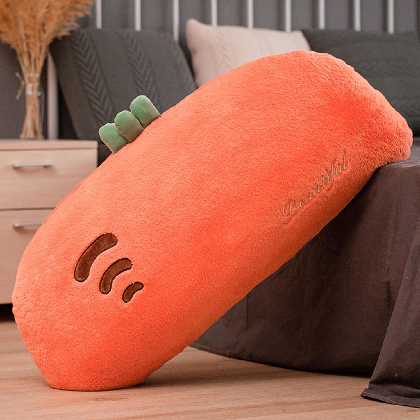 Cute Removable Washable Reading Pillow,Large Bolster Upholstered Headboard Backrest,Positioning Support Wedge Cushion,for Girls Dorm Home Office Bedroom (Color : C/Orange, Size : 10552CM)