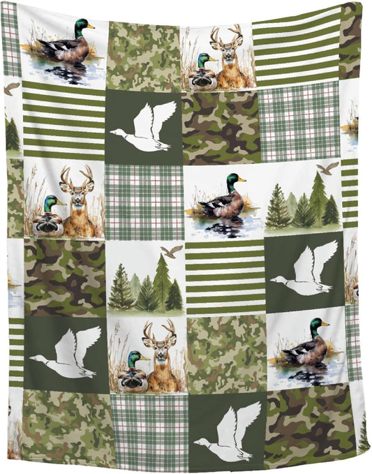 Wild Duck Mallard Throw Blanket, Ultra Soft Flannel Home Decor for Bed Couch Living Room, Duck Lover Gifts, 40"x50" Kids/Throw Size