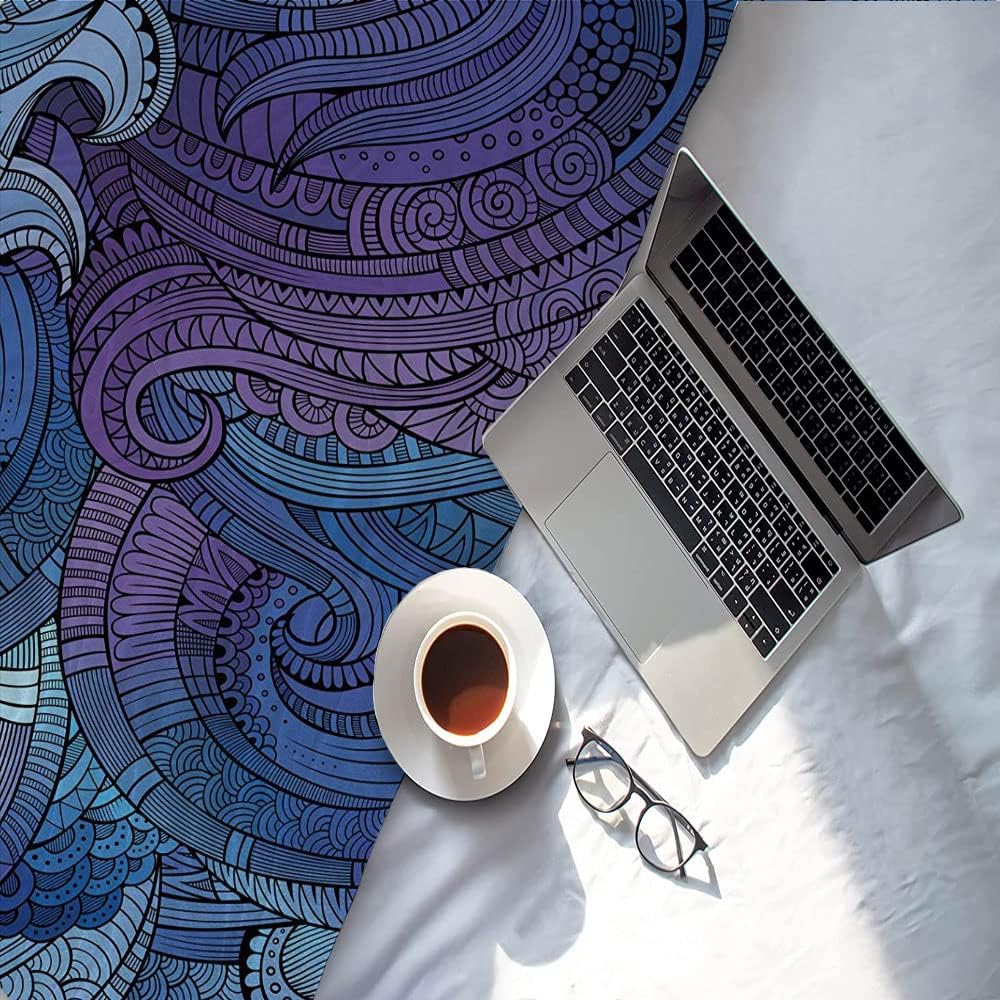 Child Blanket Cotton, Abstract Child Blankets for Girls, Ocean Inspired Graphic Arabesque Paisley Swirled, Plush Lightweight Fuzzy Cozy, 40 x 50inches, Cozy Warm Soft Blanket for All Seasons,